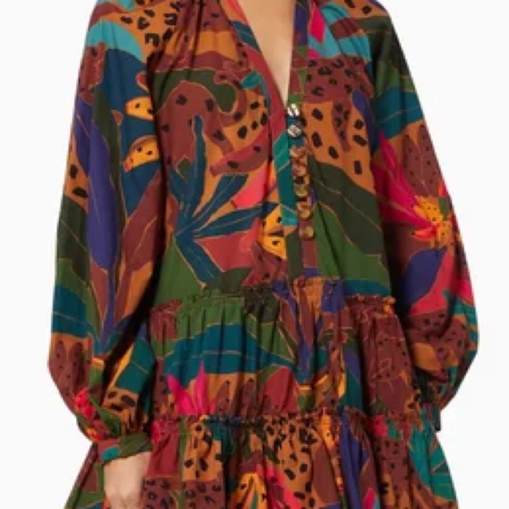 Farm Rio - Printed Leopard Mini Dress - Picture 2 of 7